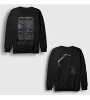 Presmono Unisex Siyah The Black Album Metallica Sırt Baskılı Sweatshirt 518031tt