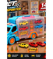 Yarış Araçları Çantalı Transporter Set 14 Parça