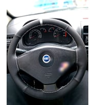 DİKİŞLİ DİREKSİYON KILIFI NUBUK NOKTALI DERİ GRİ YÜZÜK GRİ DİKİŞLİ FIAT ALBEA İÇİN