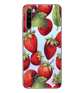 Redmi Note 8 Uyumlu Çilek Desenli Şeffaf Telefon Kılıfı