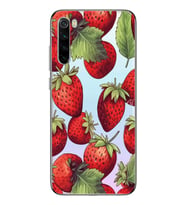 Redmi Note 8 Uyumlu Çilek Desenli Şeffaf Telefon Kılıfı