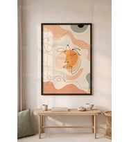 Minimalist Modern Çizgiler 1. Kalite Ahşap Çerçeveli Tablo