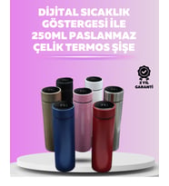 LED Sıcaklık Ölçerli 250 ml Yalıtımlı Termos Şişe