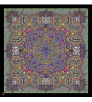 Etnik Desen İtalyan Şifon Seri Eşarp Eşarp Askısı İle Birlikte 140x140 cm Mint S