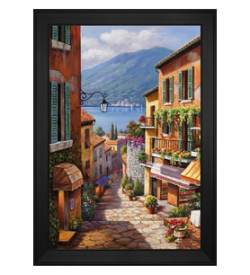 Manzara Temalı Kanvas Tablo 80 x 110 cm Siyah Çerçeve