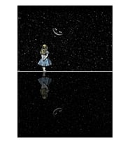 Alice Harikalar Diyarında Yıldızlı Gece Tablo Ahşap Poster Dekoratif