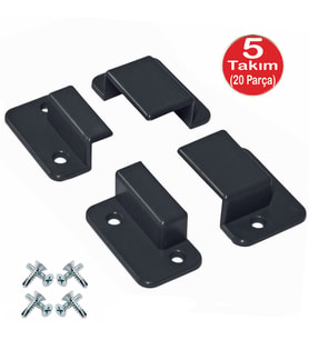 Antrasit Gri Pimapen Pencere Sineklik Montaj Aparatı Köşe Bağlama Pabucu 5 Set(10x20 Profiller için)
