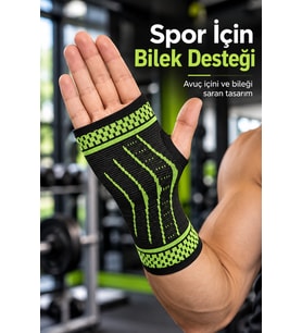 Lexroo Başparmak Açıklıklı Spor Bilekliği Avuç İçi Destekli