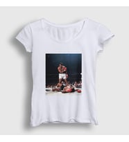 Presmono Kadın Beyaz Knockout Muhammed Ali T-Shirt 230493tt