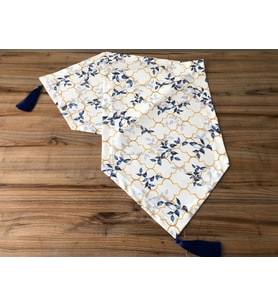MOROCCAN DESEN YAPRAK DETAYLI RUNNER (Krem)