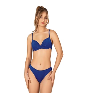 Endeep Kadın Düğüm Detaylı Destekli Mavi Bikini Takımı