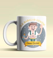 Kişiye Özel İlk Babalar Günün Kutlu Olsun Tema Kupa (Beyaz)
