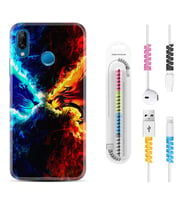 Huawei P20 Lite Mate 10 20 Lite Pro P40 Lite KılıfKablo Koruma Spiral Silikon Red Blue Leon 1714