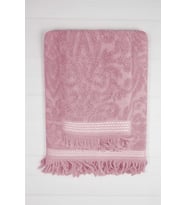 2 Parça Jakarlı Banyo Havlu Takımı %100 Pamuklu 90x150 Cm Arden Pembe
