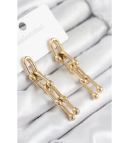 316L Çelik Sallantılı Tifany Model Gold Renk Kadın Küpe 5886 - 1OL7598-8731