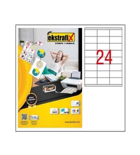 Ekstrafix Şeffaf Lazer Etiket A4 70X35Mm 24Lü 5324Tr