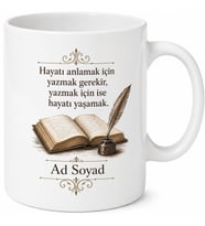 Dünya Deneme Günü Yazara Hediye Kupa Bardak Özel Tasarım Porselen