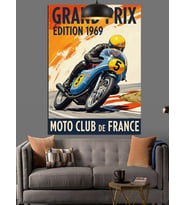 Grand Prix Motorsiklet Posteri Dekoratif Kanvas - Mdf Ahşap Tablo