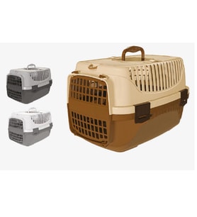Plastart Kedi ve Köpek Taşıma Kabı (Plastik Kapı) No:2 36X55X35 Cm (Gri)