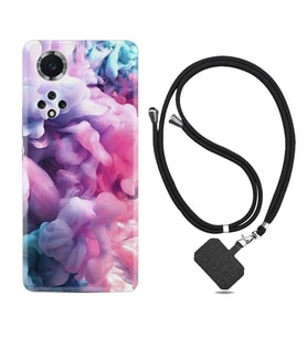 Huawei Nova Y70 Y90 Nova 9 SE  Kılıf Boyun Askılı Silikon Pink Cloud 1305