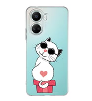 Huawei Nova 10 Se Uyumlu Kapak Coolcat Tasarımlı Şeffaf Silikon Kılıf