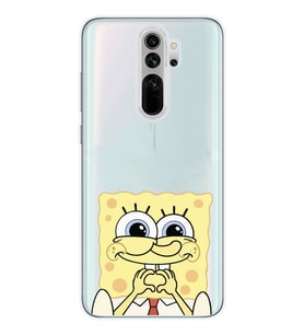 Redmi Note 8 Pro Uyumlu Sunger Bob Tasarımlı Şeffaf Telefon Kılıfı