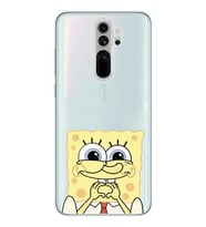 Redmi Note 8 Pro Uyumlu Sunger Bob Tasarımlı Şeffaf Telefon Kılıfı