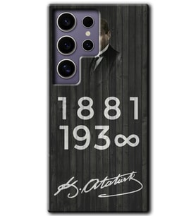 Galaxy S24 Ultra Kılıf HD Desen Baskılı Kılıf - Atatürk Ahşap İmza