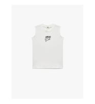 Koton Pamuklu Nakış Detaylı Beyaz Erkek Çocuk Kolsuz T-shirt 6SKB30008TK