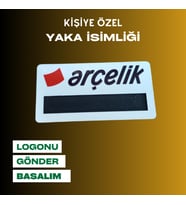Düz model yaka isimliği 10 Adet (Beyaz)