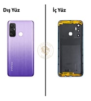 Infinix Hot 11 Mor Uyumlu Lensli Arka Kapak Arka Cam Batarya Pil Kapağı Lazer Kesim Back Cover