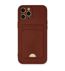 Apple İphone 12 Pro Max Kılıf Kelvin Kartvizitli Silikon - Bordo