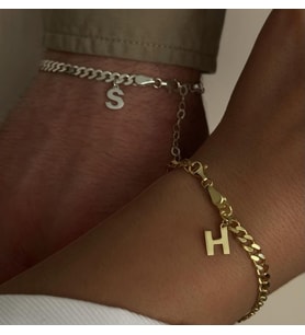 925 ayar harfli gümüş  adet sevgili bileklik