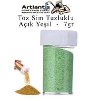 Renkli Toz Sim Tuzluklu 7 gr 1 Adet Renkli Toz Sim Epoksi Reçine Okul Etkinlik Dekarasyon Slime (Açık Yeşil)