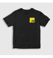 Presmono Unisex Çocuk Siyah Javascript Coder Programmer Developer Yazılımcı T-Shirt 335531tt