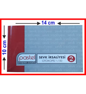 Pastel Sevk İrsaliyesi 10x14cm Otokopili 1 Asıl 1 Suret 2 Nüsha 240 Adet (Cep Tipi-Küçük Boy)