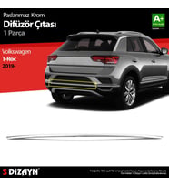 Volkswagen T-Roc Uyumlu Krom Difüzör Çıtası Orta Parça 2019 Üzeri Parça (Karışık)