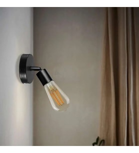 RİOLİGHT MODERN SİYAH 1XE27 DUYLU MFSALLI HAREKETLİ BAŞLIK METAL DUVAR APLİK