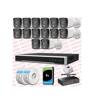 Provzen Hikvision 14 Kameralı IP Full HD Renkli Güvenlik Kamerası Mikrofonlu
