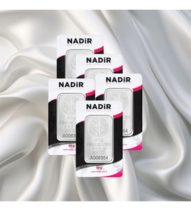 5 Adet 50 Gr Nadir Gümüş Külçe