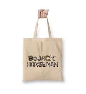 BoJack Horseman Text Beyaz Bez Çanta Uzun Saplı Alışveriş Çantası