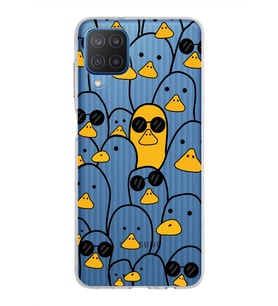Samsung Galaxy M12 Kapak Duck Tasarımlı Şeffaf Silikon Kılıf