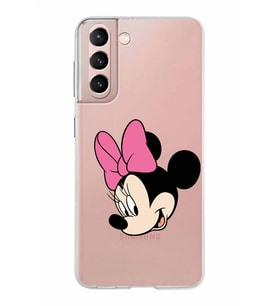 Samsung Galaxy S21 Kapak Minnie Mouse Tasarımlı Şeffaf Silikon Kılıf