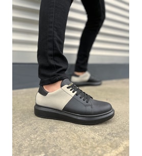 Boost Bağcıklı Cilt Süet Erkek Günlük Sneaker Ayakkabı Siyah Gri