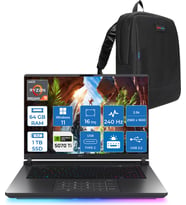 Asus Rog Strix G16 G614FR-S5111 Amd Ryzen 9 9955HX Aı 64GB GB 1tb SSD 12GB/RTX5070Tİ Gddr7 140W 16" 2.5k 2560X1600 Wqxga 240HZ 3ms 500NİTS Windows 11 Home Taşınabilir Bilgisayar WS5111H27+ZETTAÇANTA