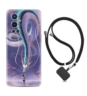 Tecno Spark 9 Pro Kılıf Silikon Boyun Askılı İpli Desenli Silikon Kız ve Ejderha 1742
