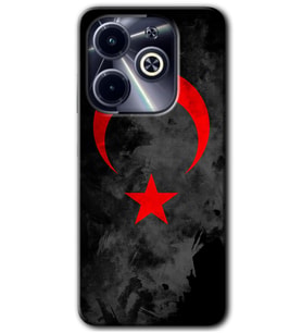 İnfinix Hot 40i Kılıf HD Desen Baskılı Kılıf - Black Ayyıldız