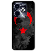 İnfinix Hot 40i Kılıf HD Desen Baskılı Kılıf - Black Ayyıldız