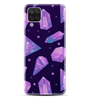 Kılıfland Samsung Galaxy A12 Kılıf Silikon Resimli Kapak Purple Crystal Stok 367