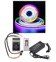 10 Metre 12 Volt 12mm İç Mekan 720 Ledli Argb Pixel Cob Led IC2811 Çift Çıkış Kumanda 8A Plastik Tra
